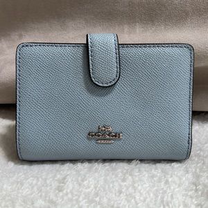 Coach wallet. NWT. Pale blue with silver hardware.